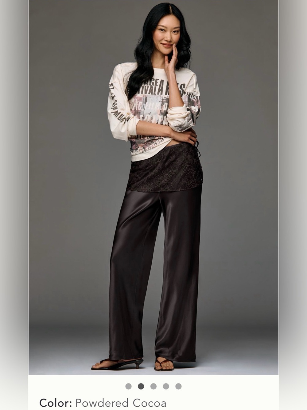Tilda Pull-On Wide-Leg Lace-Wrap Pants